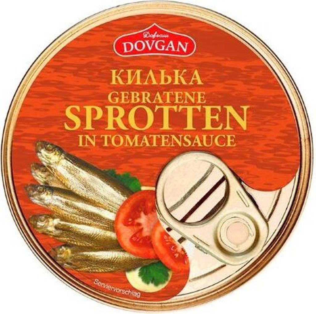 DOVGAN Kilka Sprotten in Tomatensauce 240g Produktbild 