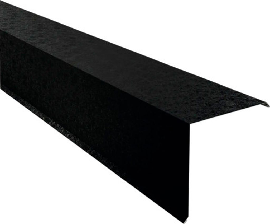 PRECIT Ortgangblech für Trapezblech Tiefschwarz RAL 9005 Shimoco 80μm 2000 mm x 180 mm x 180 mm x 0,5 mm