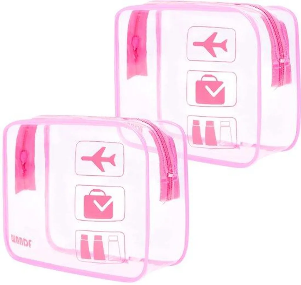 Trousses de toilette transparentes étanches anti-fuite pour avion