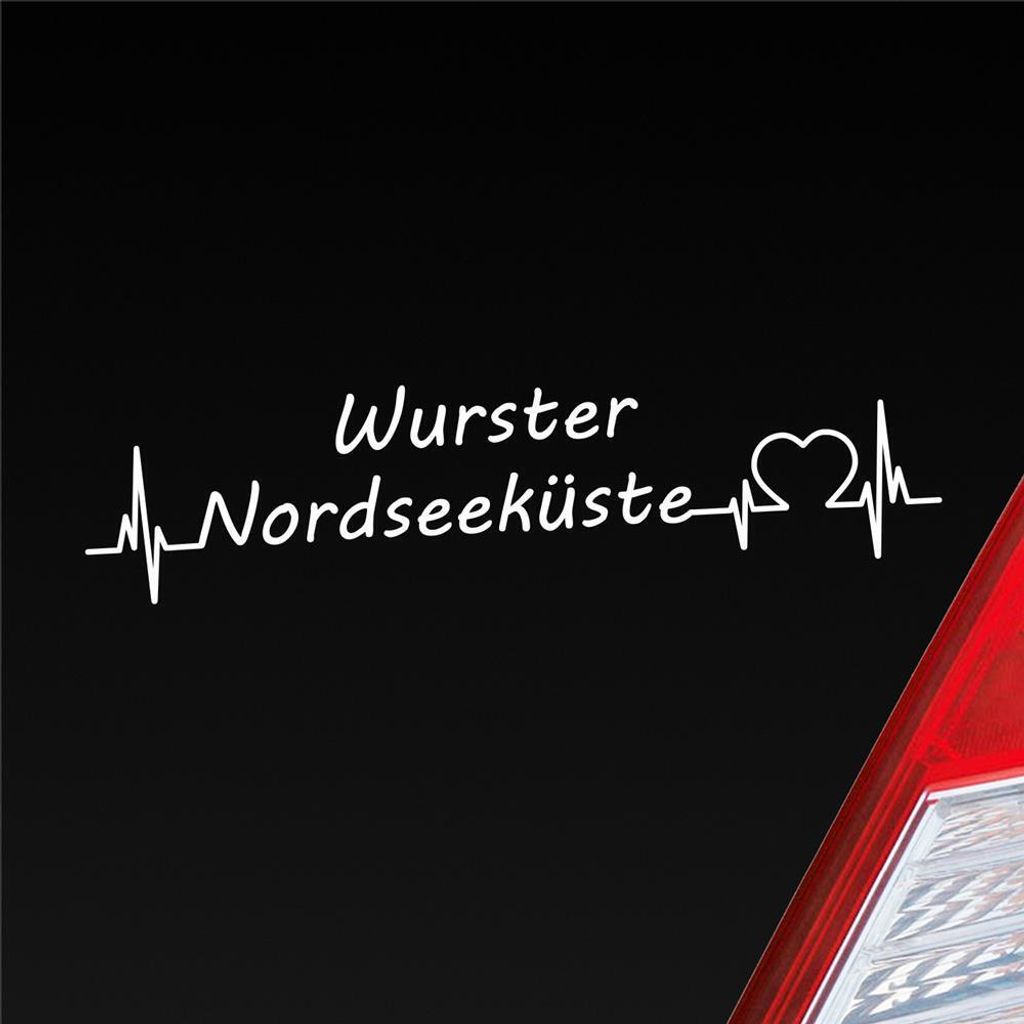 Auto Aufkleber Wurster Nordseeküste 19x5 cm Weiss Glanz Sticker Heckscheibenaufkleber