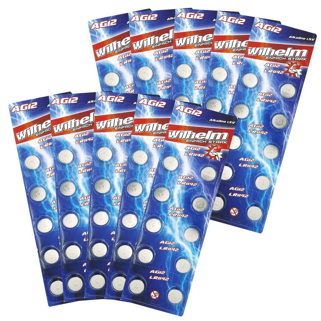100 X Wilhelm AG12 LR43 - L 1142 - 186 - V12GA Produktbild 