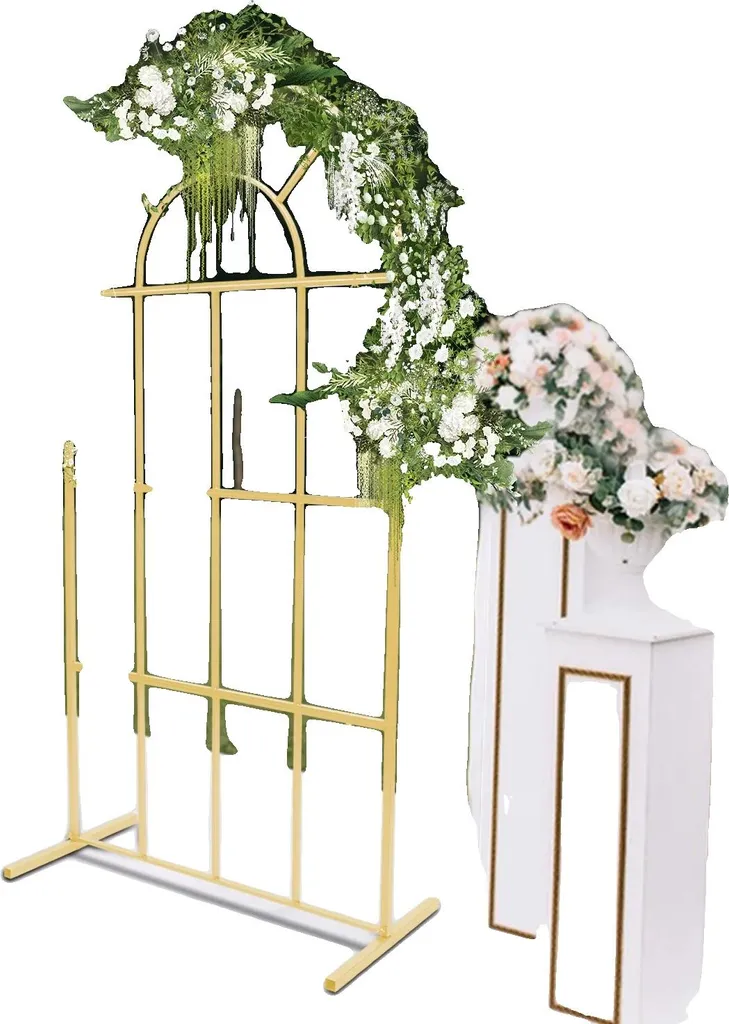 Support de fond rectangulaire en métal 2m pour ballons et fleurs fraîches