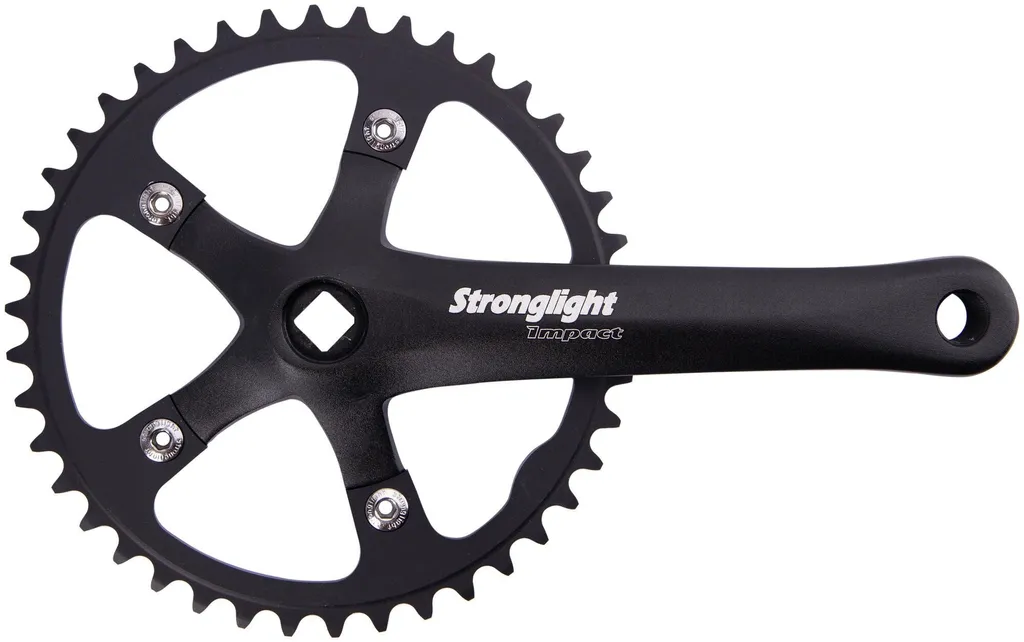 Pédalier alu Stronglight Impact 42 dents 170mm noir axe carré 4Kt