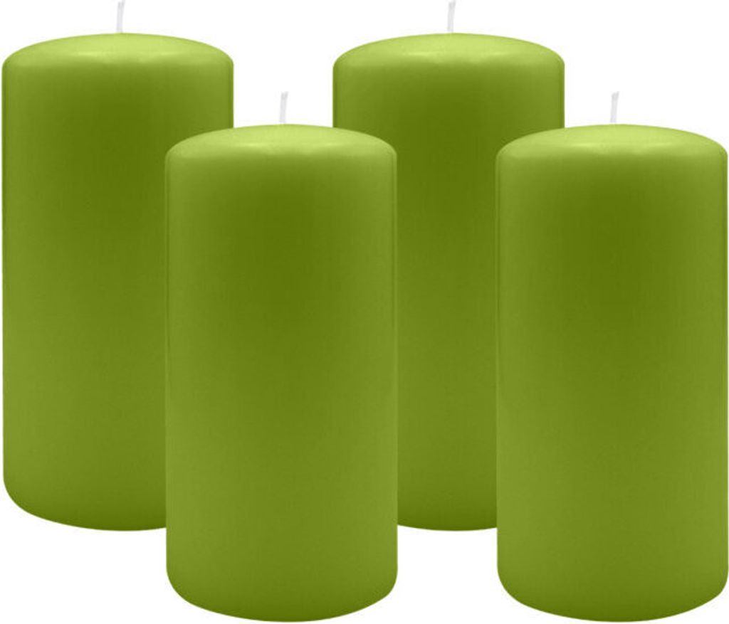 2er Set Adventskranzkerzen Limonegrün Ø 100 x 300 mm