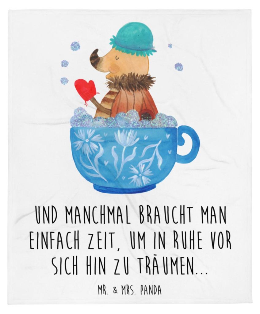 Mr. & Mrs. Panda Plaid Nachtfalter Schaumbad - Weiß - Geschenk, Träumen, Bad, Baden, Lustige Sprüche, Sofadecke, Kuschelige Decke, Wohndecke, WC...