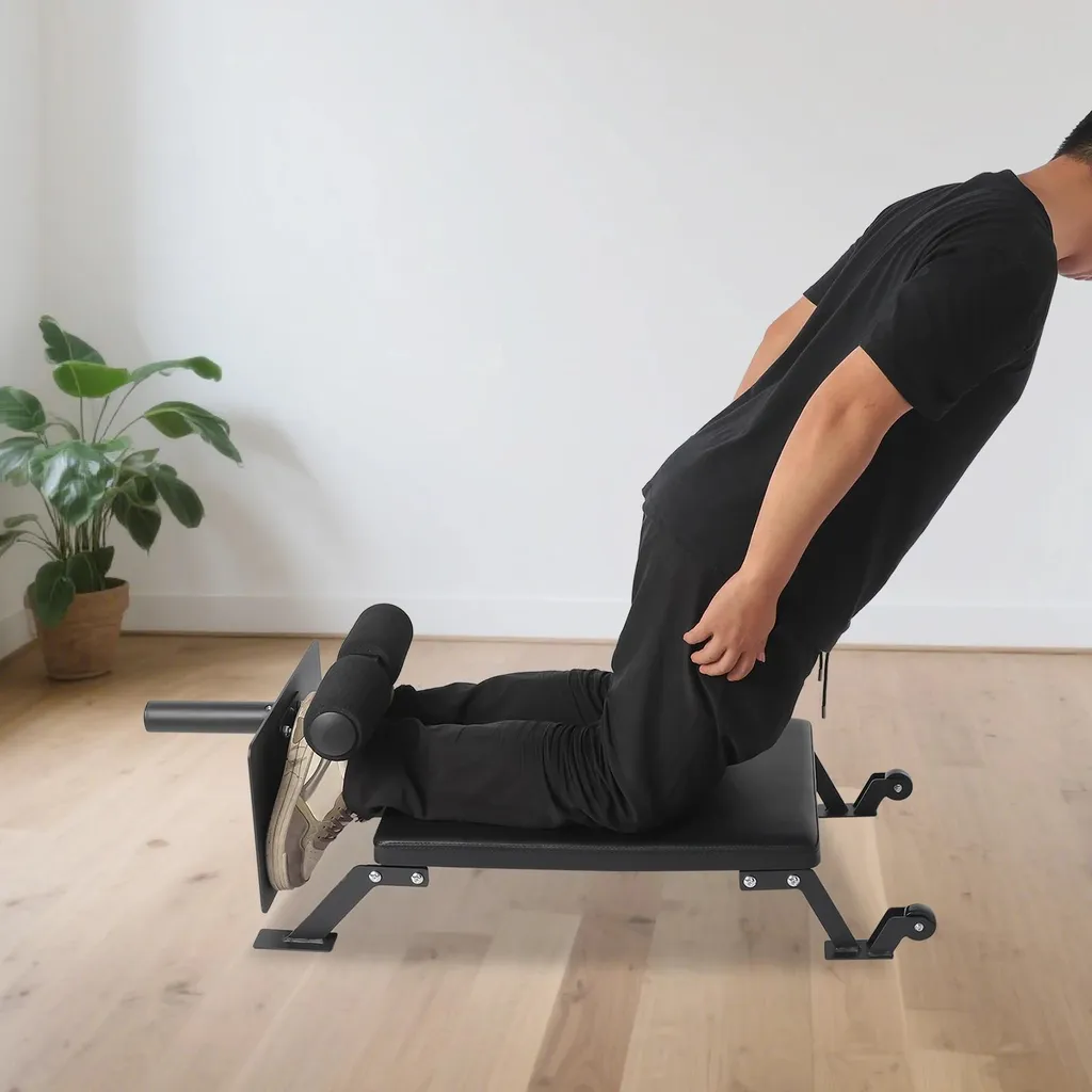 Musculation des cuisses à la maison : banc de flexion noir robuste