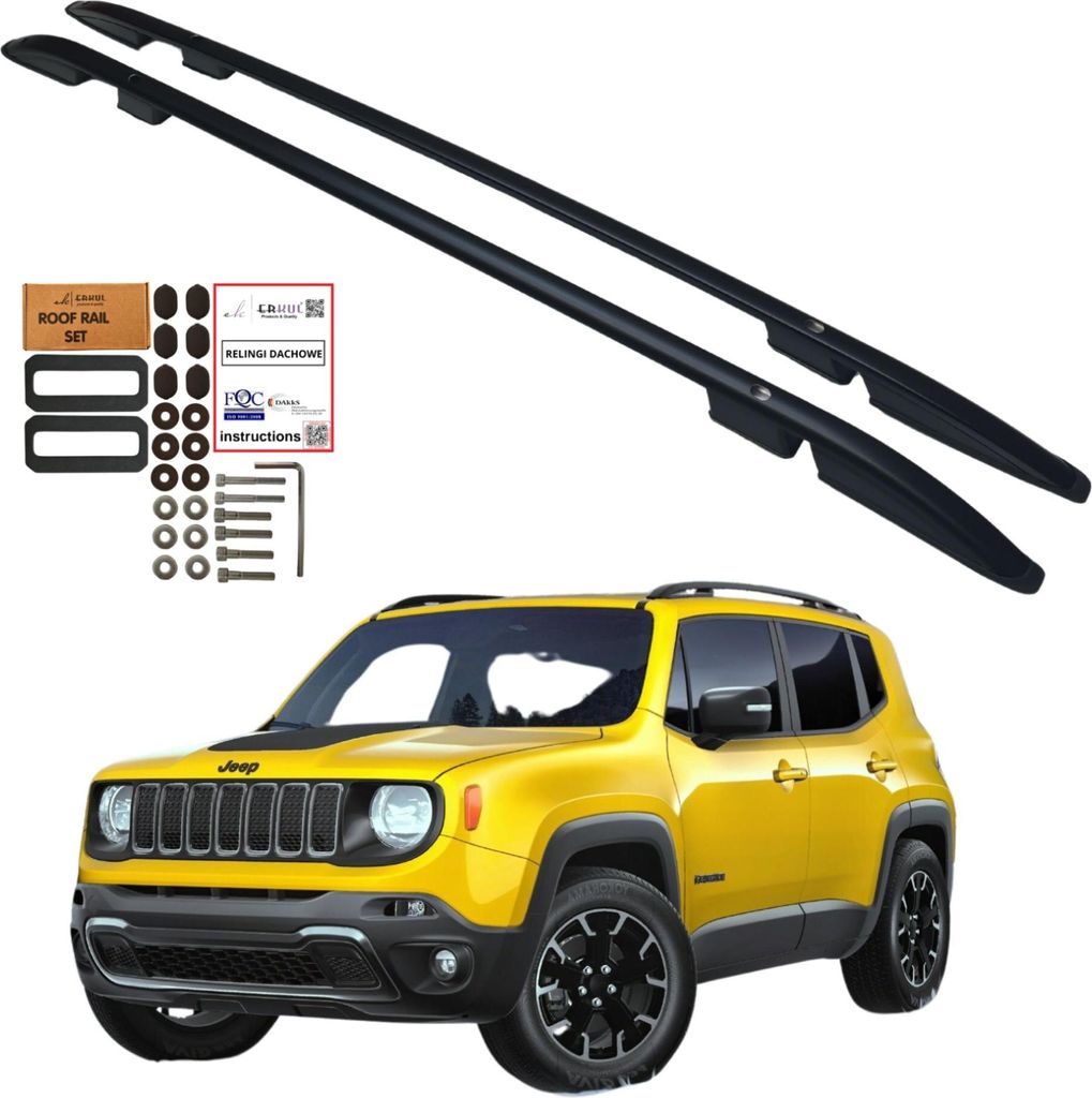 Barre da tetto JEEP RENEGADE SUV 2014- Alluminio nero Forte Immagine del prodotto 