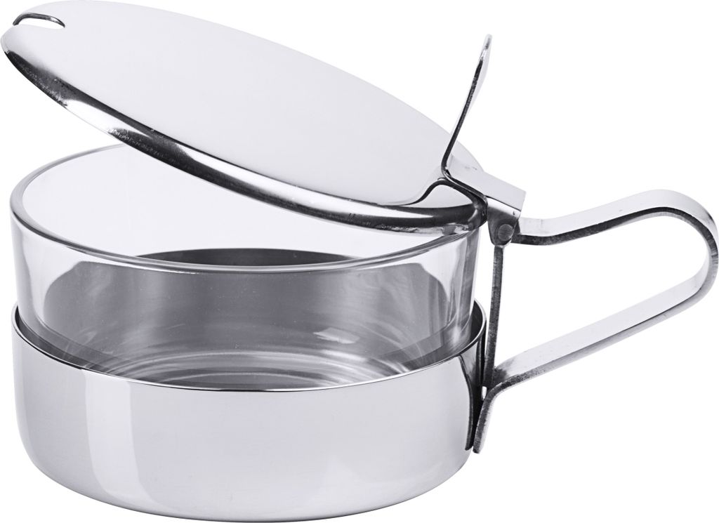 Marmeladen-/ Parmesandose, Edelstahl 18/10, hochglänzend, schwere Qualität