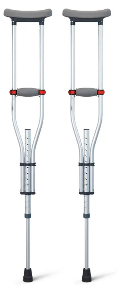 Béquilles 3-en-1 anti-douleur en aluminium argenté pour marche facile