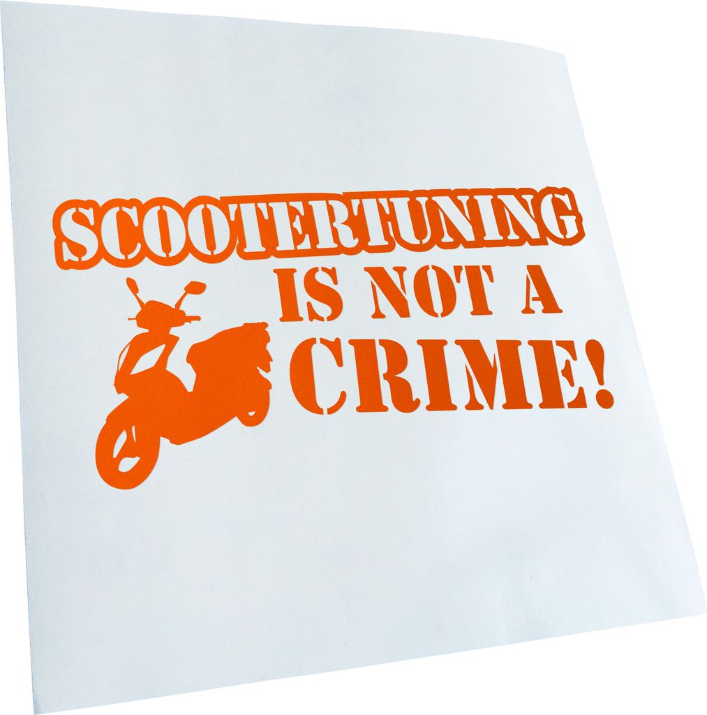 hauptsachebeklebt Kiwistar - Autoaufkleber - Scootertuning is not a Crime! Design 2 Heckscheibe - Aufkleber für Auto Kfz Fahrrad, LKW, Truck Mofa