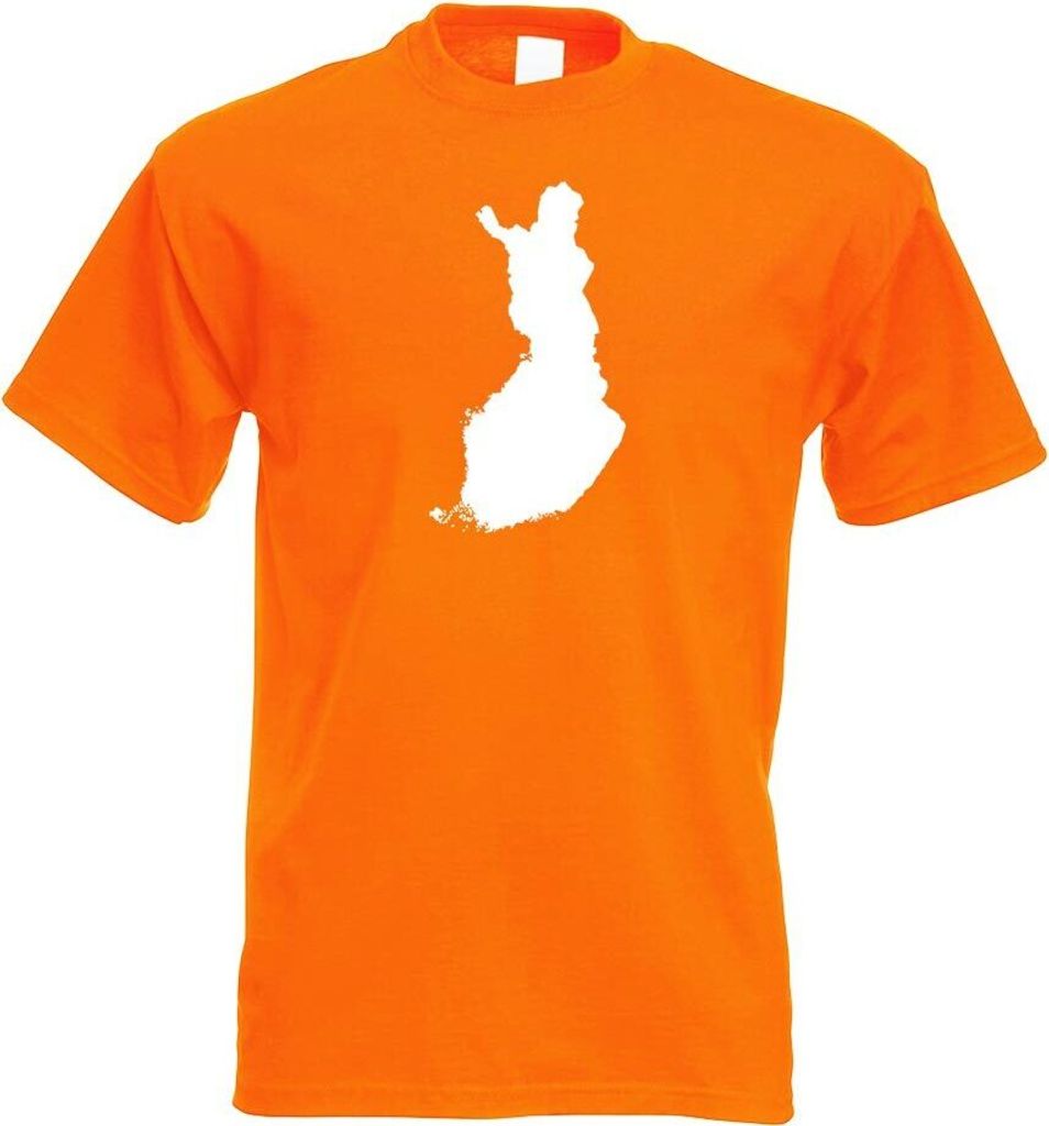 Kiwistar - T-Shirt - orange - Finnland Umriss Kontur Herren Funshirt Bedruckt Design Sprüche Spruch Motive - mit Motiv Bedruckt - Funshirt Design ...