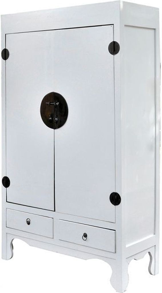 Hochzeitsschrank ASIA Antik-Weiß Shabby Chic ca. H175cm