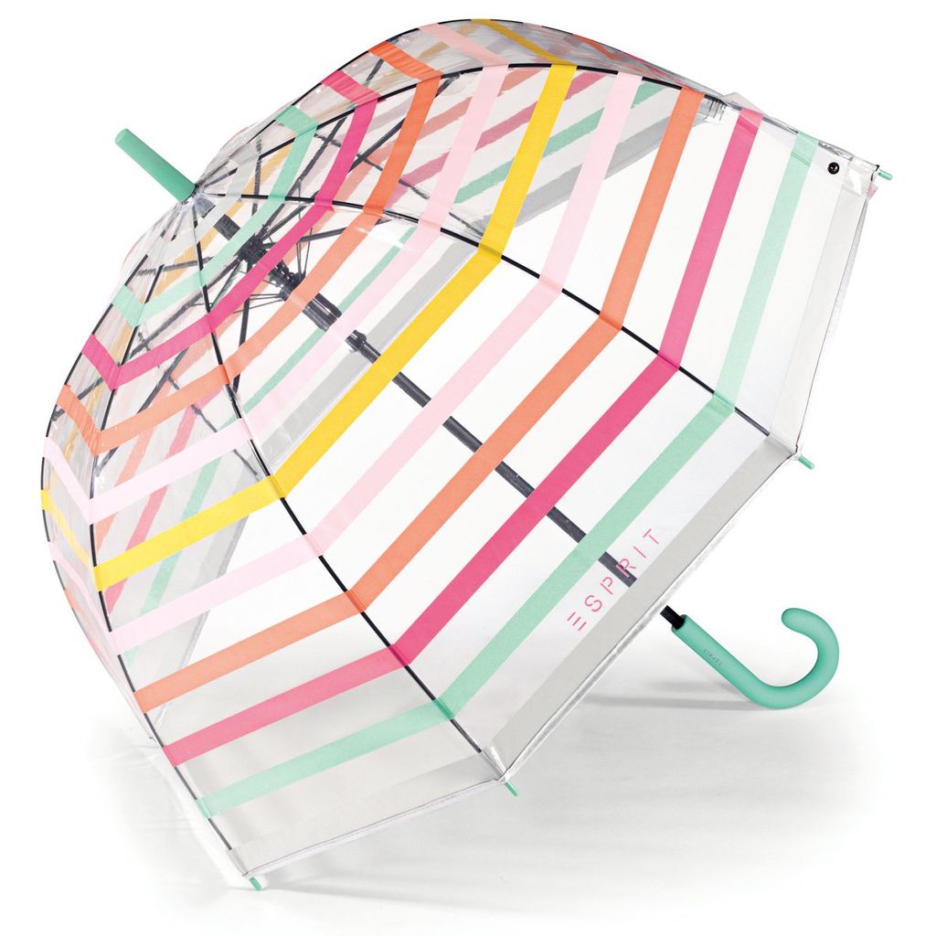Damenregenschirm Kuppel Glockenschirm Durchsichtig Automatik Multicolor Esprit 