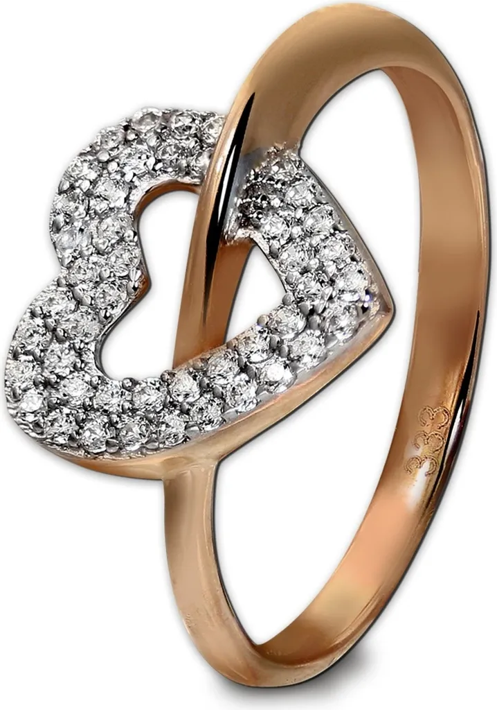 Bague cœur or rose 333 GoldDream taille 54 pour femme D2GDR521E54