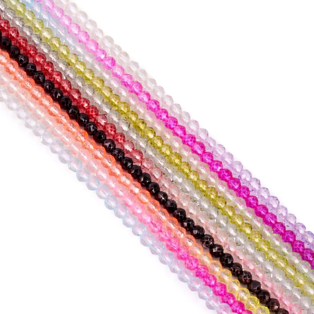 Perles de Verre 3mm Facettées : Kit de 10 Écheveaux pour Bijoux Maison