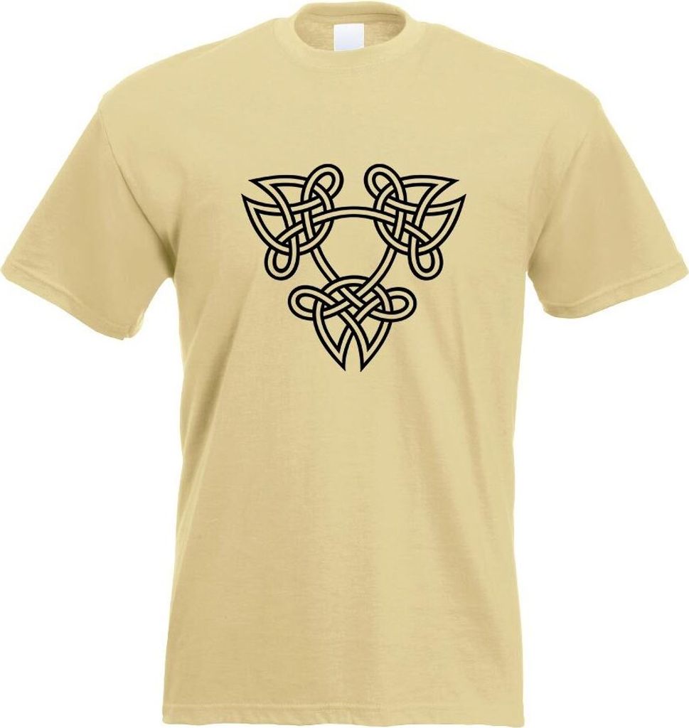 Kiwistar - T-Shirt - Khaki - Knotenmuster Motiv Bedruckt Funshirt Design Print - mit Motiv Bedruckt - Funshirt Design - Sport - Freizeit - Herren - XL