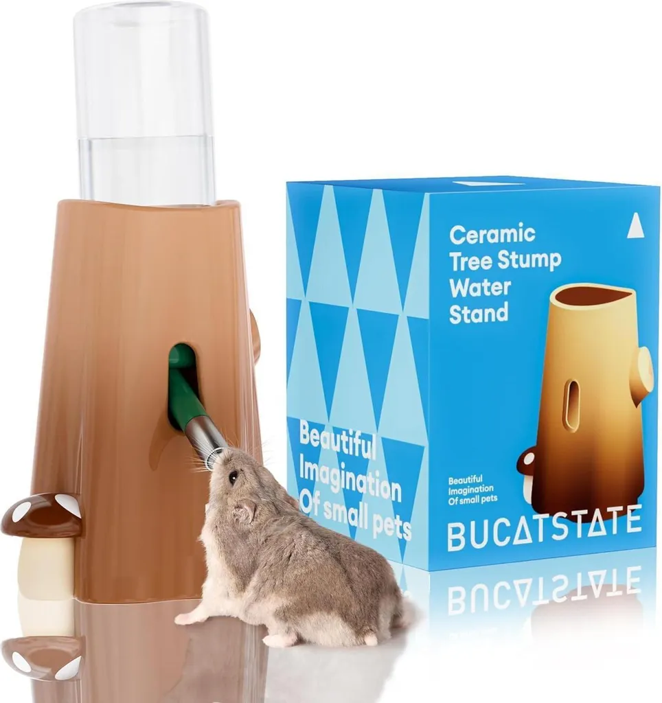 Abbeveratoio per criceti 120ml con supporto marrone | Anti-goccia