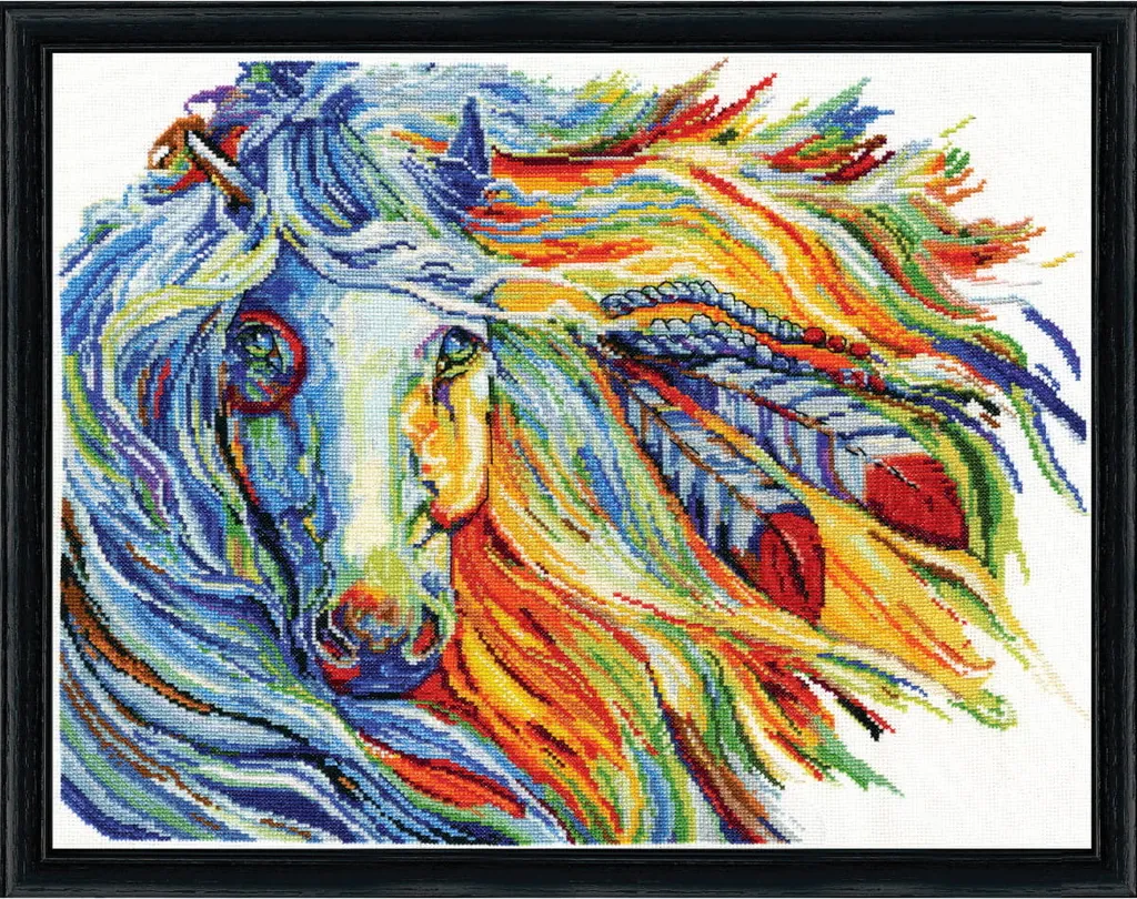 Kit Broderie Cheval de Bataille 36x46cm Design Works Toile Aida 14ct