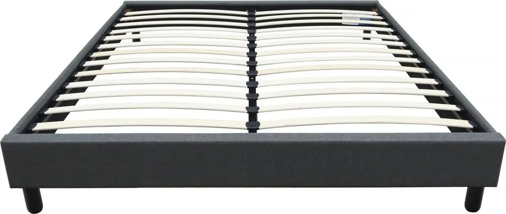 Sommier tapissier 140x190 Andy gris anthracite - Base de lit robuste