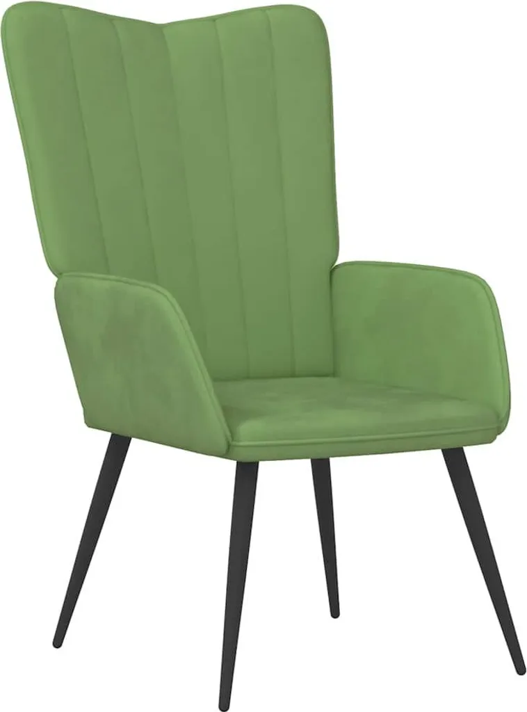 Fauteuil relax vert clair velours idéal pour coin lecture et détente