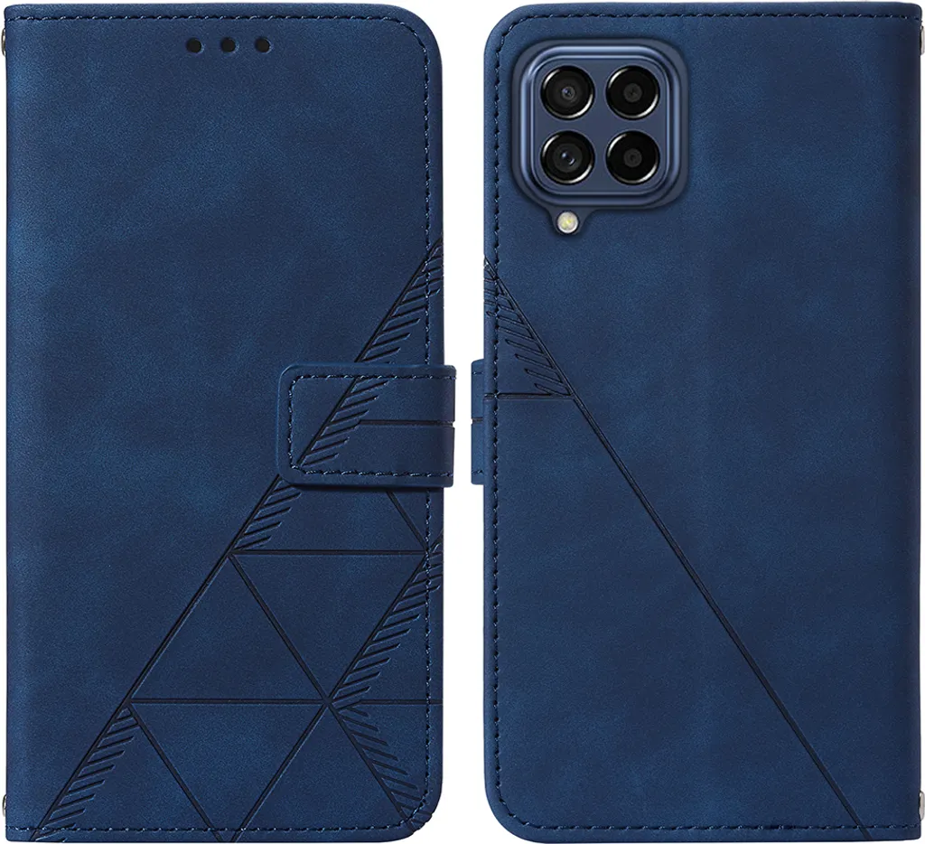Offerta Cover Samsung M33 5G Flip Portafoglio Blu Goffrata