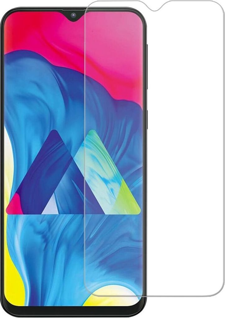 A screen protector for a Samsung Galaxy A10 phone, shown on a white background.