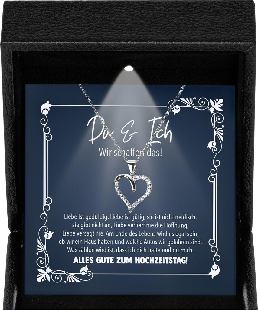 22Feels Hochzeitstag Geschenk Ehefrau Frauen Schmuck - Silber 925/000 Herz Halskette Damen - An Meinen Schatz - Romantisch Ich Liebe Dich Kette - K...