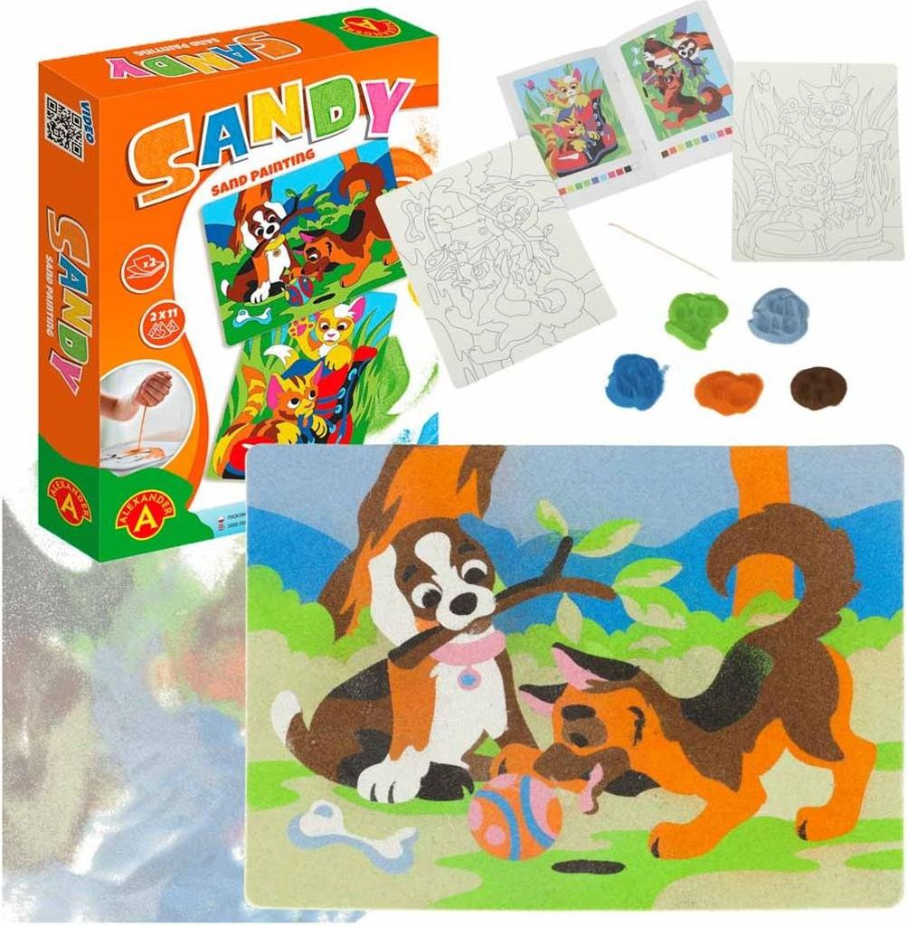 Alexander Toys Sandy Sand Painting Dog + Cat, Produktbild 