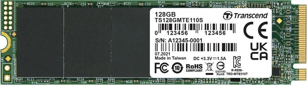 SSD PCIe M.2 Gen3 x4 NVMe 128 Go (R1500/W550) Image du produit 