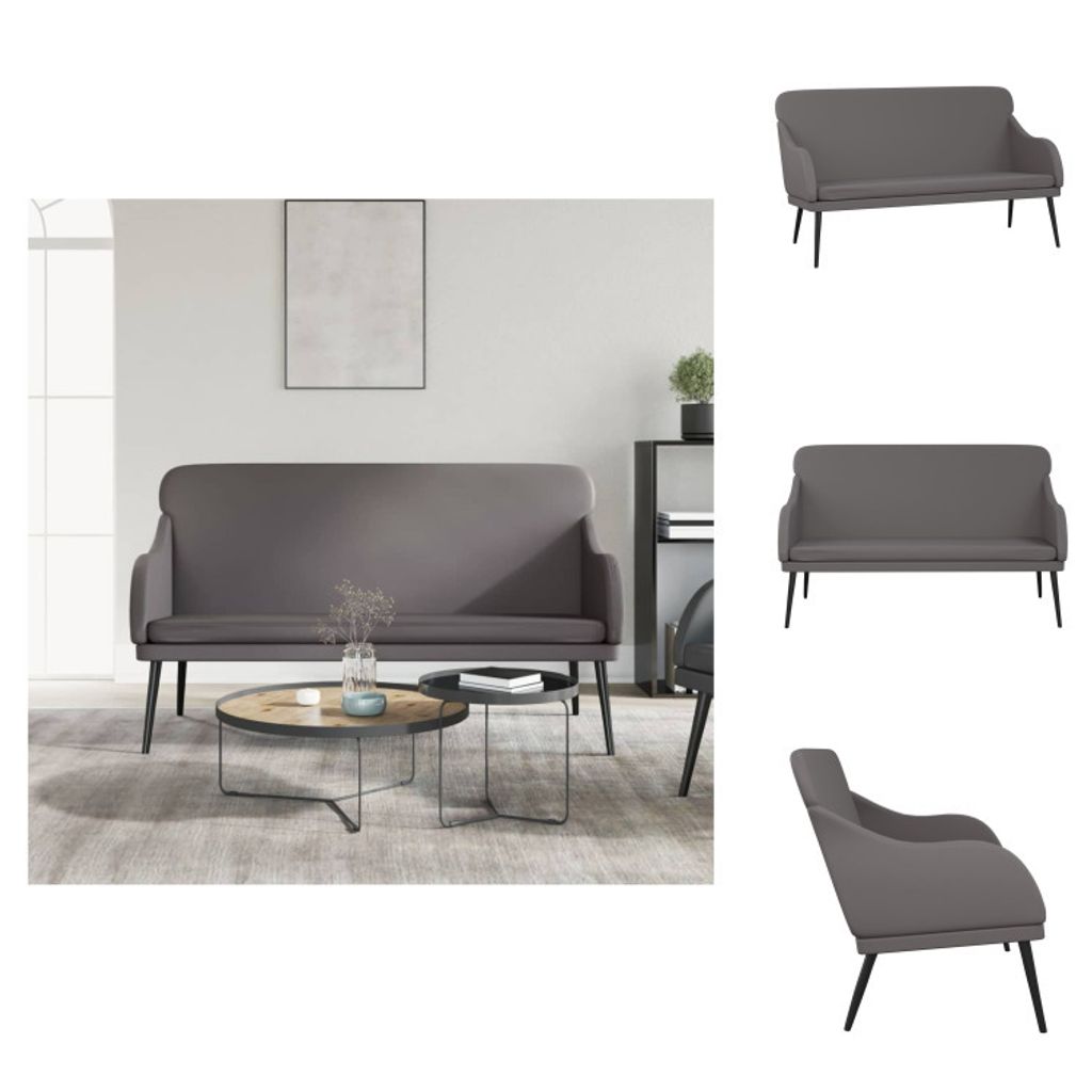 vidaXL Sitzbank Grau 110x76x80 cm Kunstleder - Sitzbänke