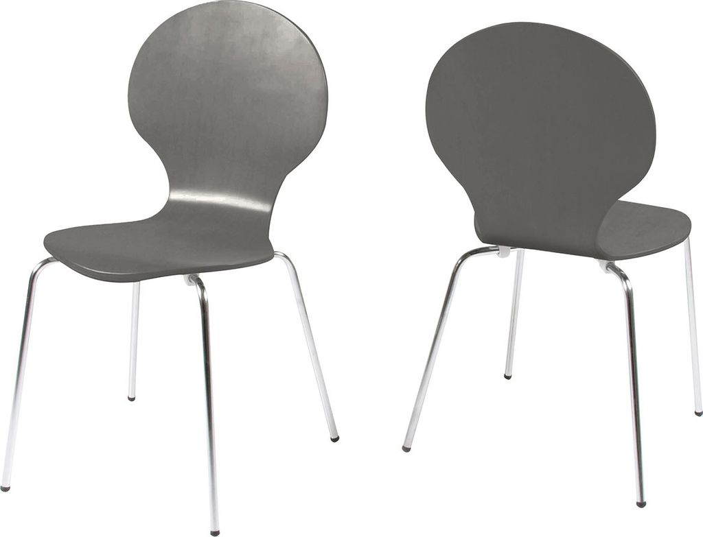 Stapelstuhl >Marcus< in grau aus MDF - 49x87x53cm Produktbild 