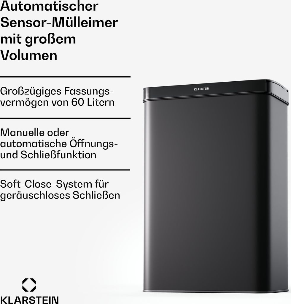 Klarstein Sensor-Mülleimer 60L - berührungslos mit Produktbild 