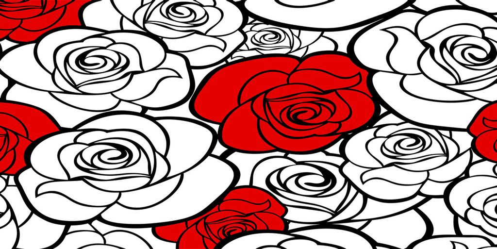 Tulup Glas-Bild - 100x50 -Wandkunst - Wandbild hinter gehärtetem Sicherheitsglas - Blumen & Pflanzen - Rosen - Rot