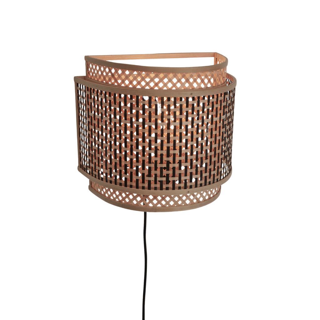 GOOD&MOJO - Wandlampe Bhutan - Bambus/Schwarz - 32x16x27cm