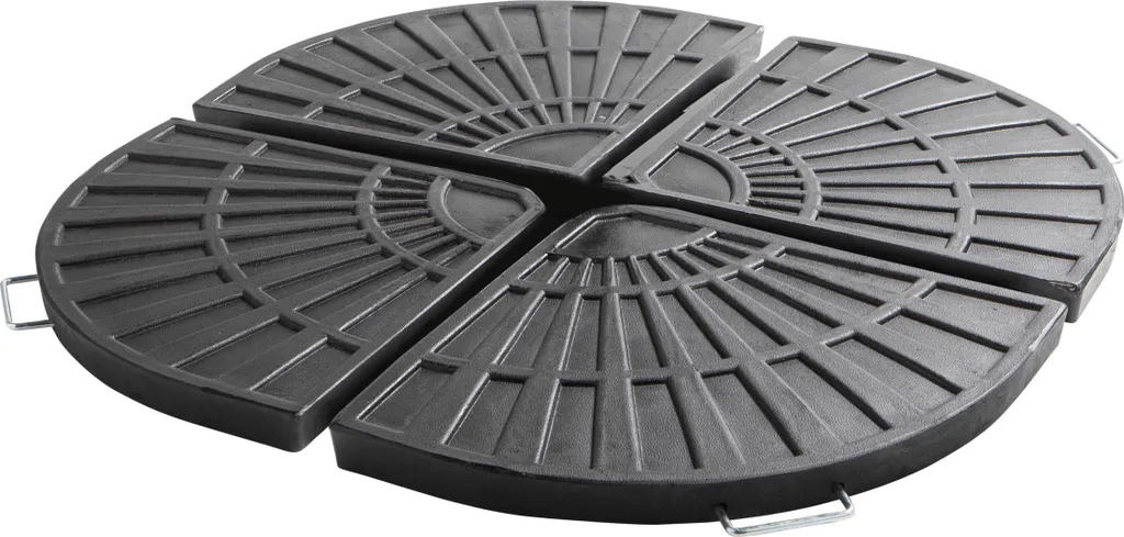 Fixation parasol déporté lot de 4 dalles Solys pour terrasse et jardin