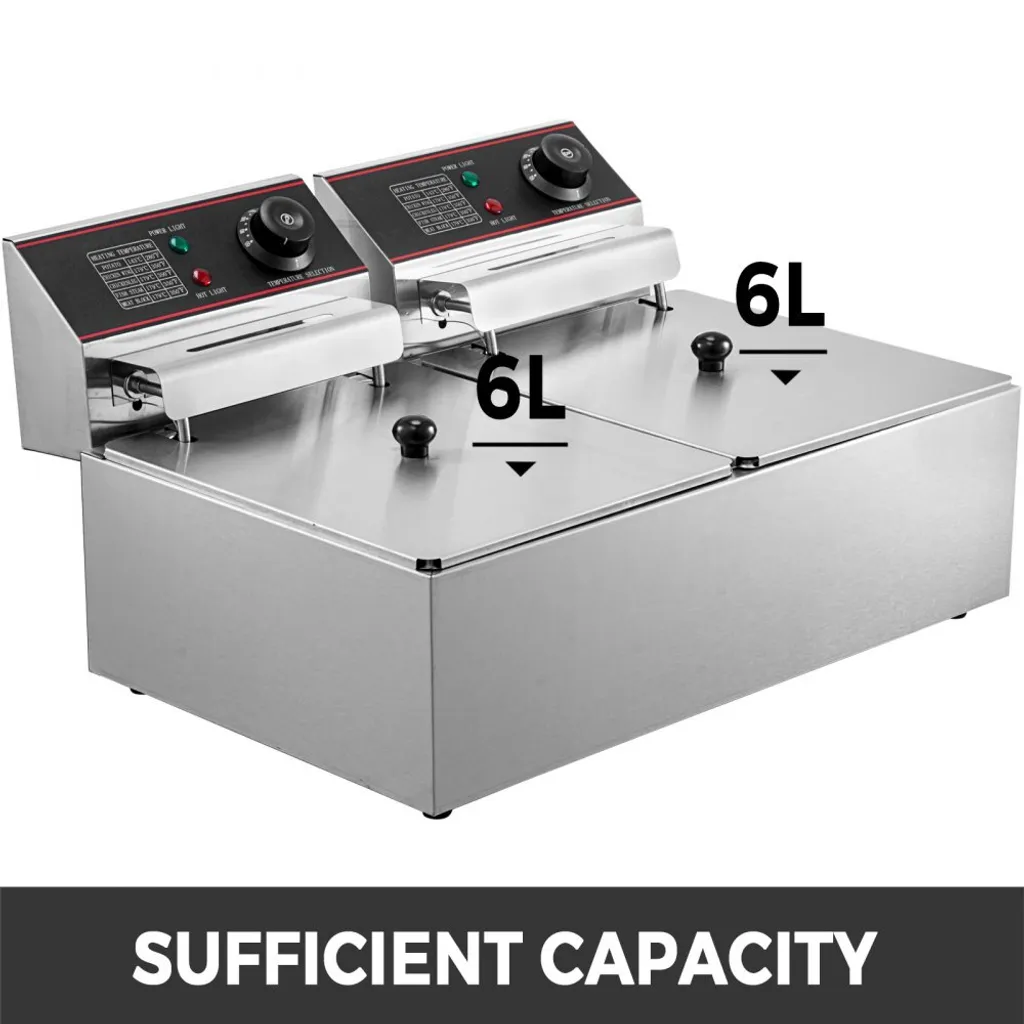 Friteuse Professionnelle Électrique 2 Bacs de 6L - Friteuse Double 5000W - 2