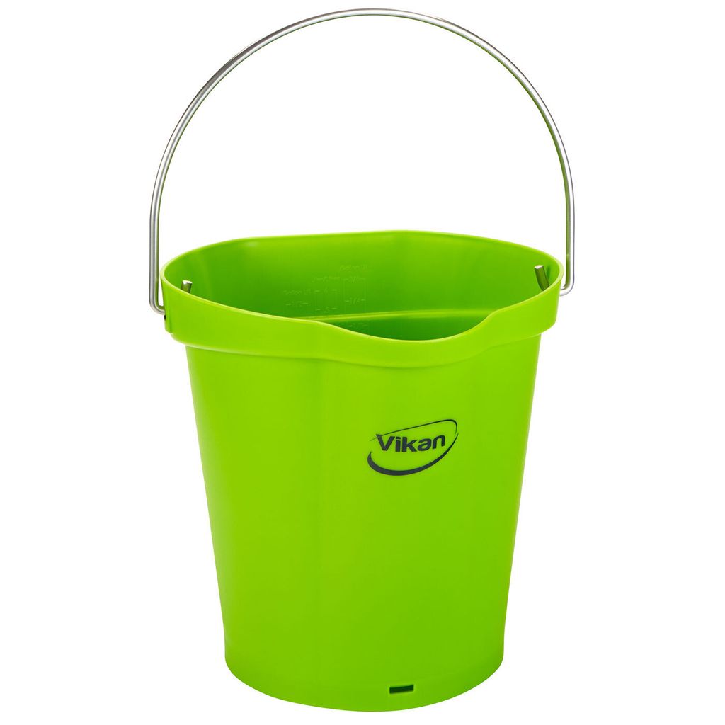 Vikan Hygieneeimer mit Ausguss - 6 Liter, Limette, für Reinigungsmittel transportieren