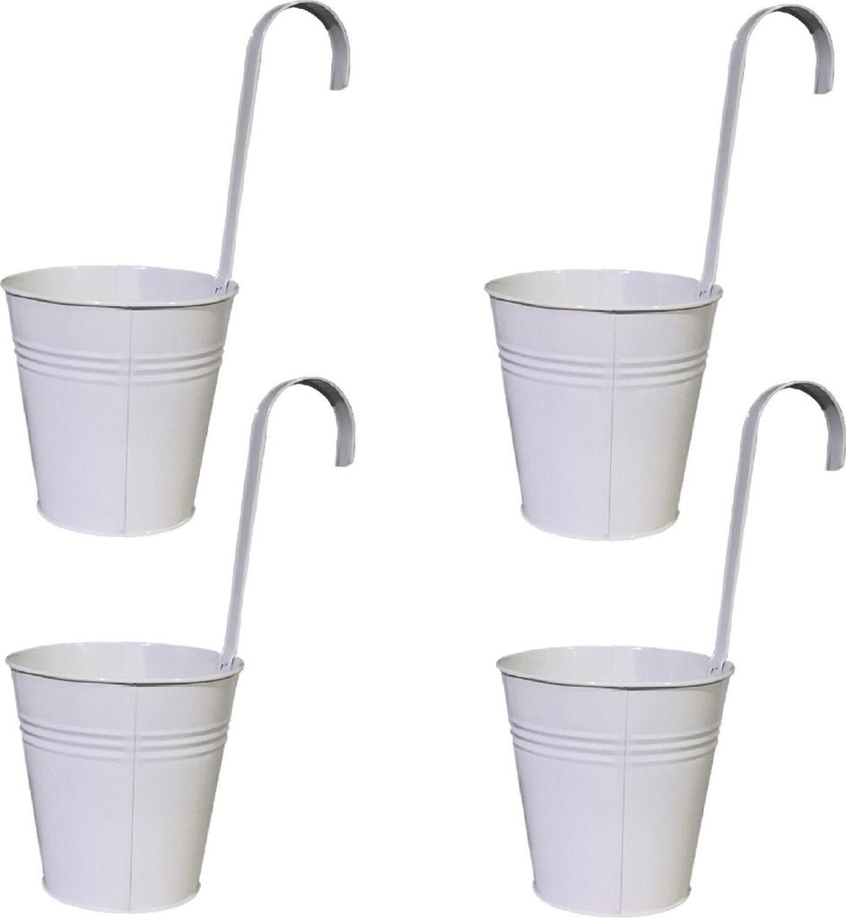 4 Stück WEISS Hängetöpfe Blumentopf 14 cm Produktbild 