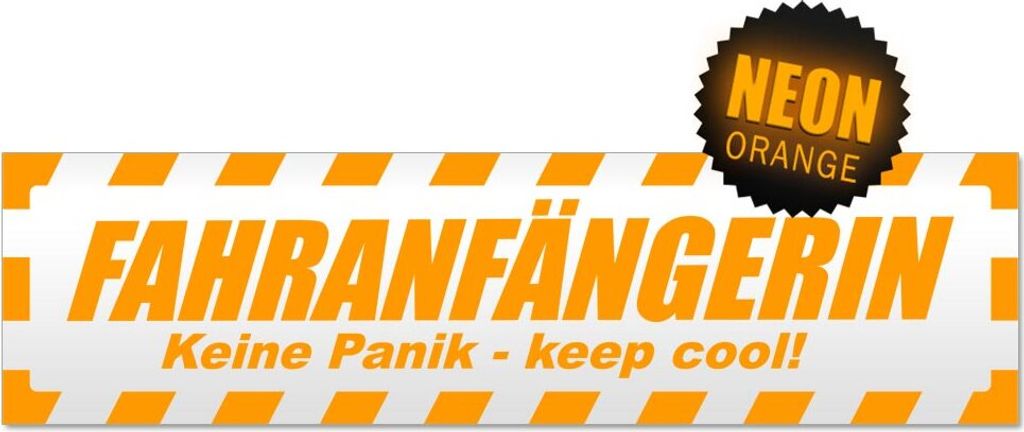 Fahranfängerin gestreift Magnetschild Schild magnetisch