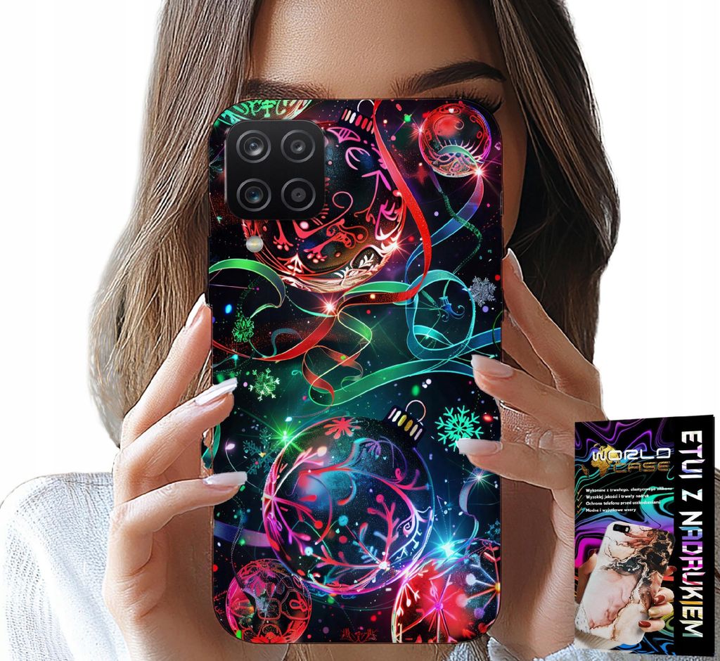 Hülle Für Samsung Galaxy A22 5G - Weihnachtskugeln, Weihnachtsbaum, Hülle + Folie