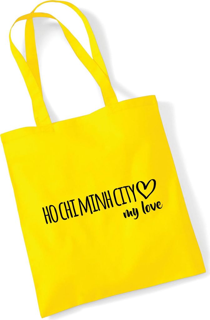 Huuraa Jutebeutel Ho Chi Minh City my love 10 Liter Yellow Baumwolle Tasche Geschenkidee