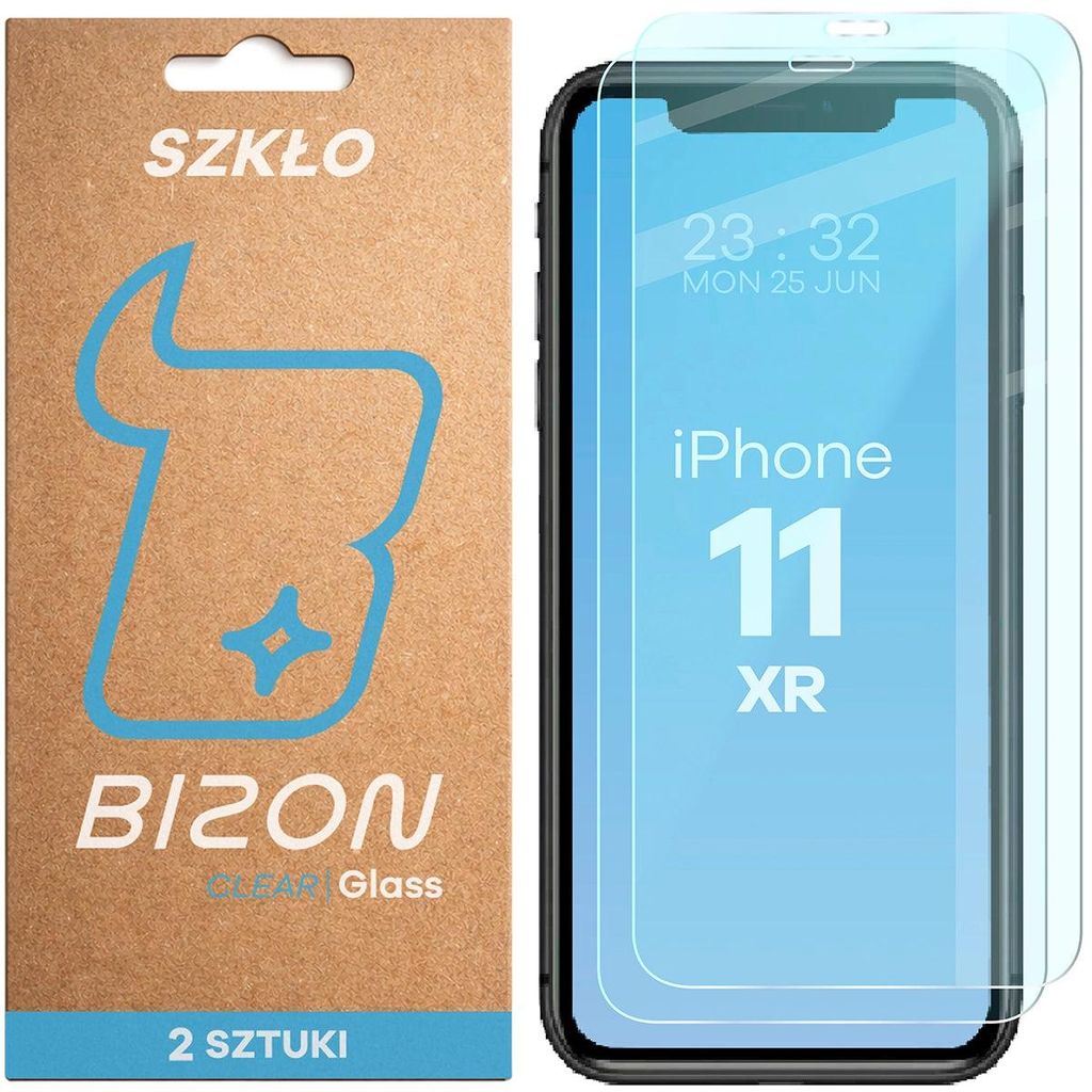 Gehärtetes Glas für iPhone 11 / Xr, Bizon Glass Clear Duo, Produktbild 