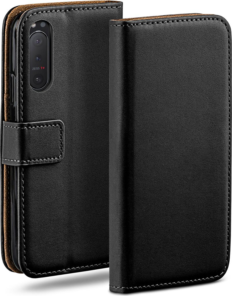 moex Book Case kompatibel mit Sony Xperia 5 II - Hülle 360 Grad klappbar, Schwarz