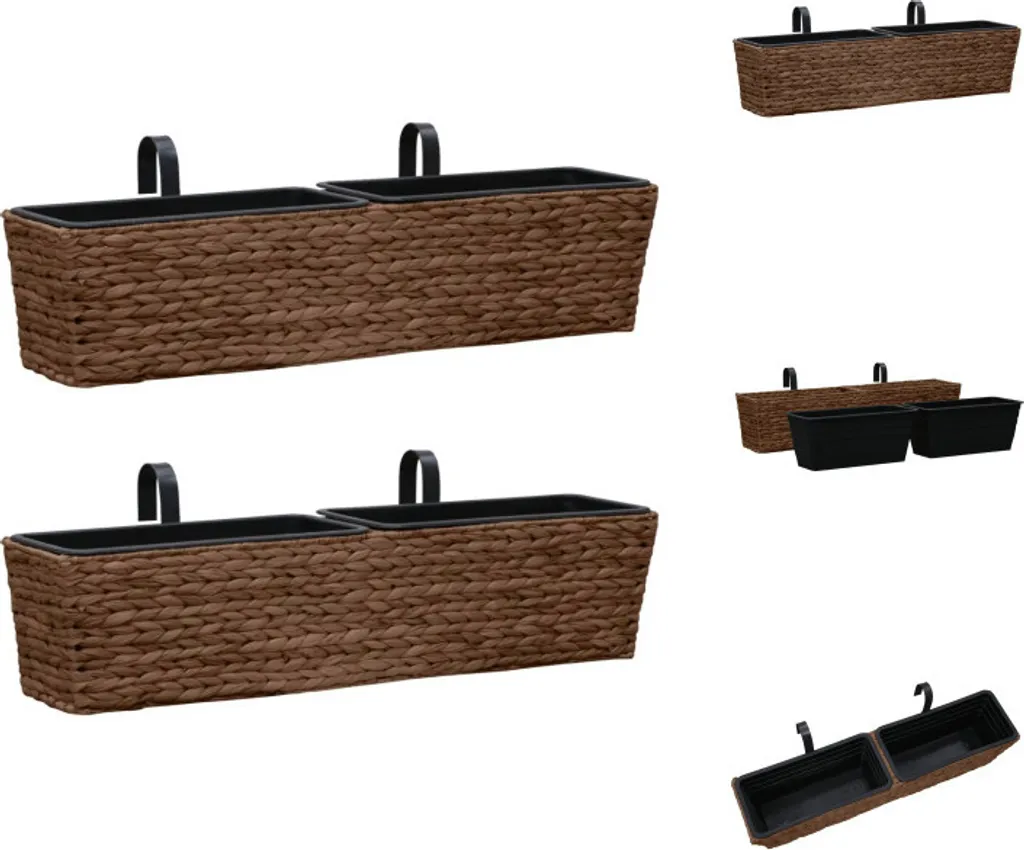 Cache-pots vidaXL en Jacinthe d'eau Marron - Solution Déco 2 pièces