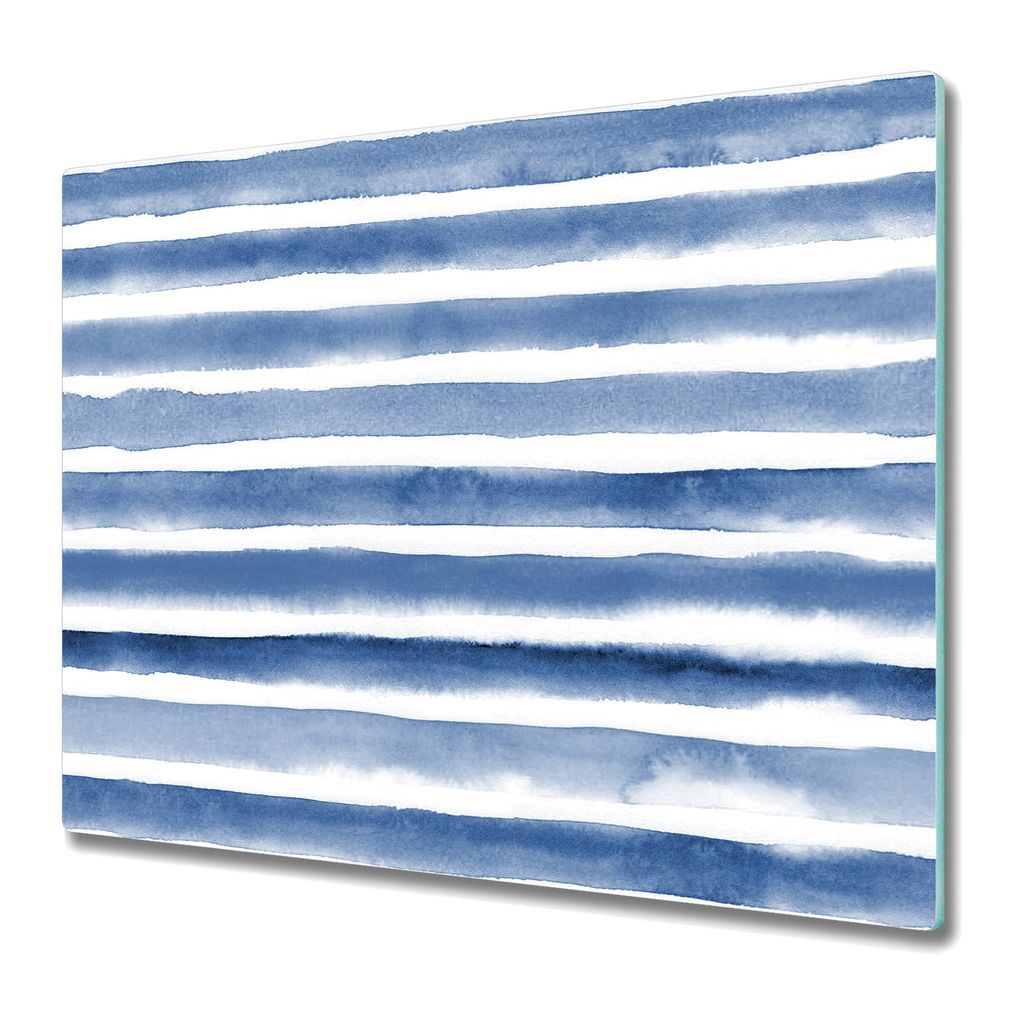 Küchenschneidebrett - Glasschneidebrett - Herdabdeckung - 60x52 - Aquarellstreifen