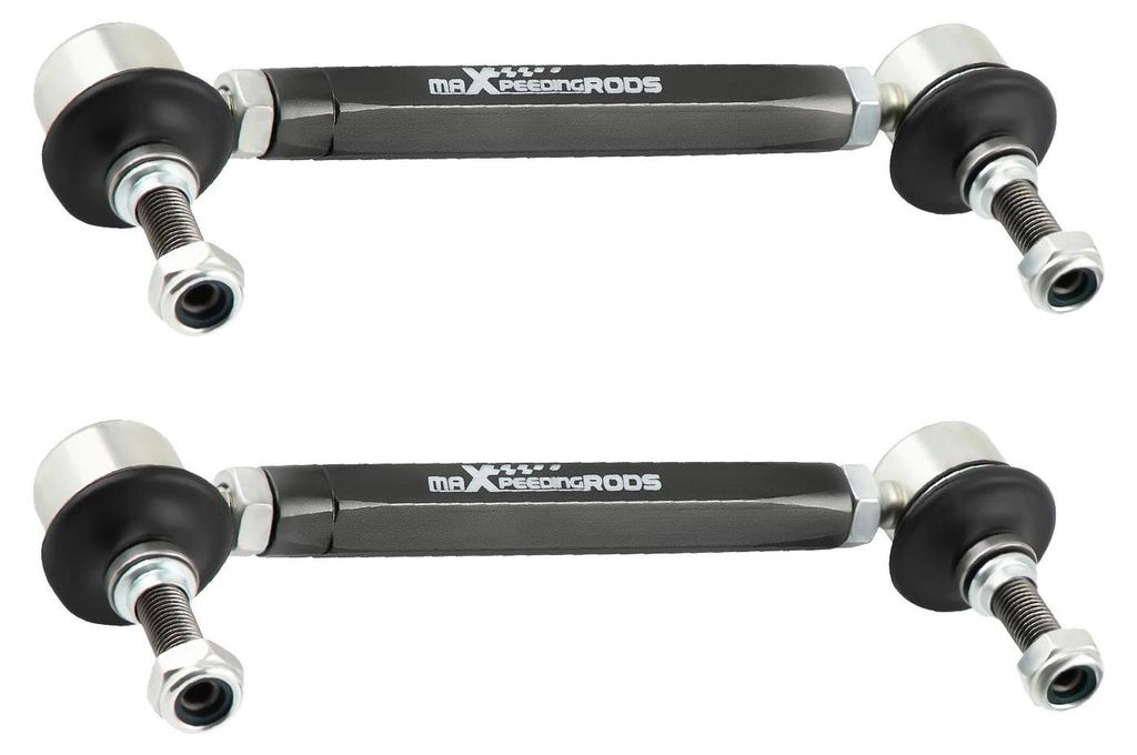 Universale vordere Stabilisator Koppelstangen / Sway Bar Links - Verstellbare Koppelstangen - Länge 18–23 cm - 10 mm Kugelgelenk - 12 mm Unterle...