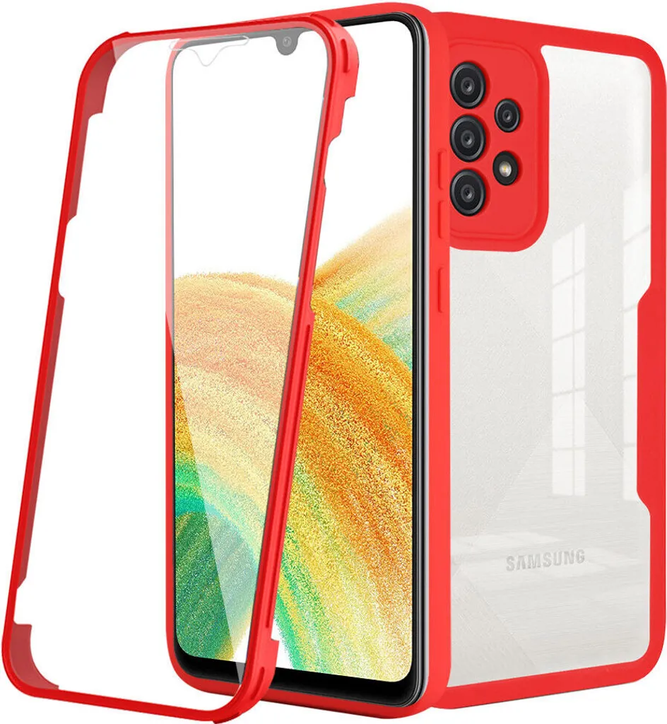 Custodia Fashion Samsung A23 Rosso - Cover 360 Protettiva Elegante