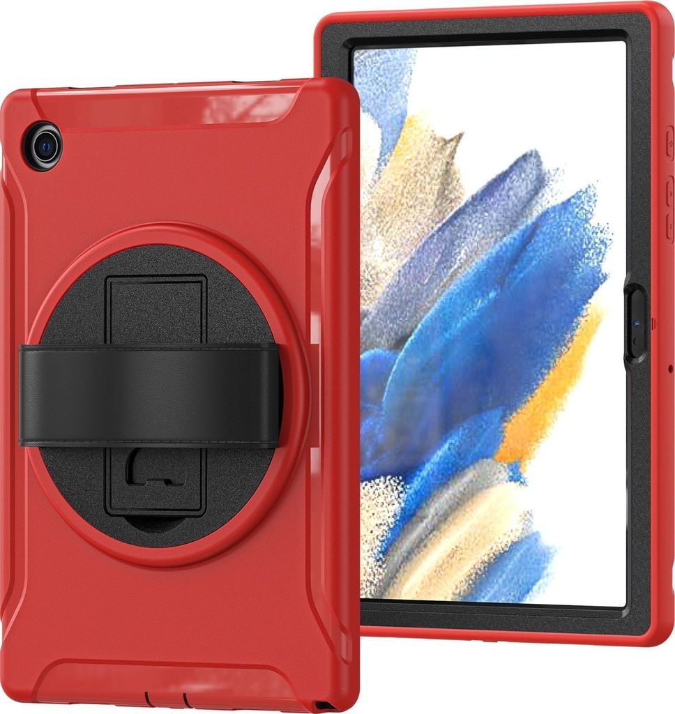 Mobigear SureGrip Samsung Galaxy Tab A8 10.5 (2021) Hülle Kunststoff,Silikon Backcover + Ständer - Rot