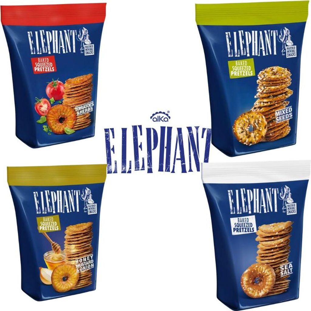 Elephant Squeezed Pretzels 4er Mix 680g Produktbild 
