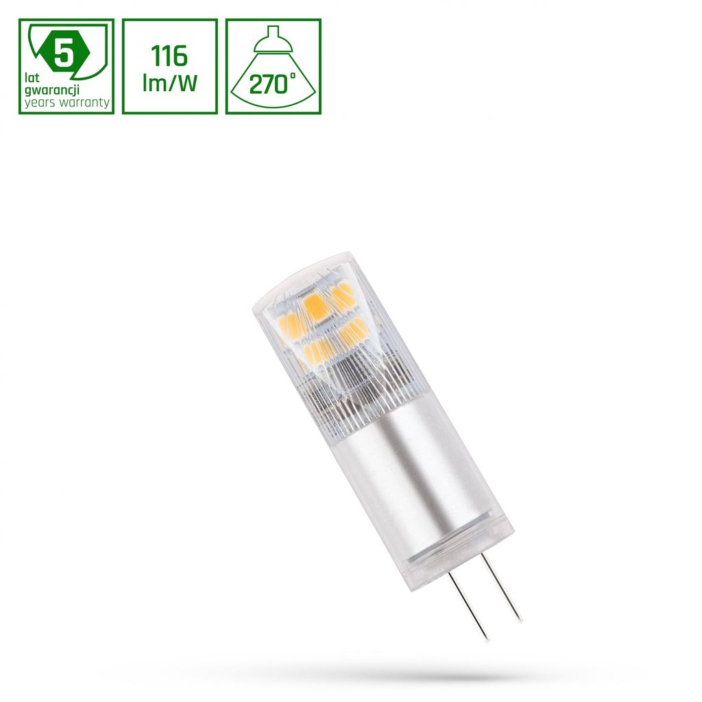 Spectrum LED Premium Leuchtmittel Stiftsockel Lampe 2,5W G4 klar 290lm 860 kaltweiß 6000K Tageslicht 270°